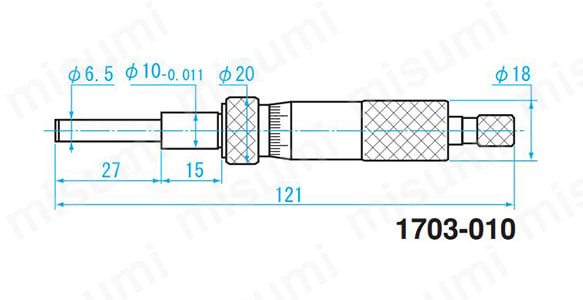 マイクロメータヘッド 測定範囲0～25mm | 新潟精機（SK） | MISUMI(ミスミ)