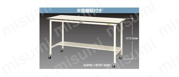 SUPHC-1875T-WW | 軽量作業台／ワークテーブル耐荷重128kg （移動式