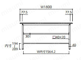ワークテーブル150シリーズ（固定式 H950mm 中間棚板付き） | 山金工業