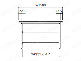 ワークテーブル150シリーズ（固定式 H950mm 中間棚板付き） | 山金工業