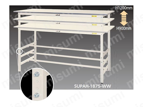 SUPAH-1875-WW | ワークテーブル150シリーズ 高さ調整タイプ（H900mm