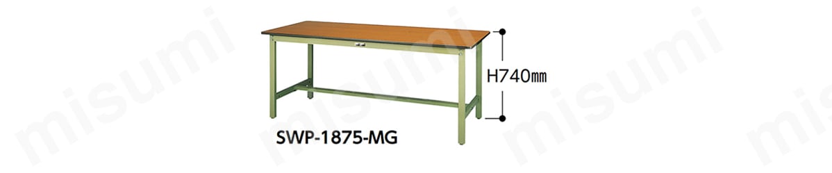 ワークテーブル300シリーズ（固定式 H740mm）脚部材質スチール | 山金