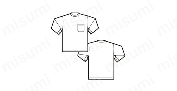 長袖Tシャツ吸汗速乾クールコンフォートの外形図