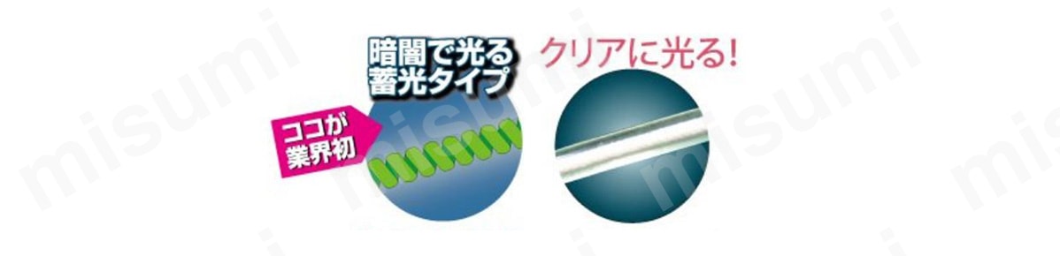 暗闇で光る蓄光タイプ/クリアに光る。