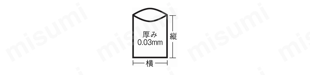スタンダートポリ袋（透明・吊り下げタイプ） 寸法図