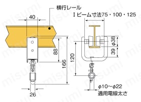 フリークレーン ケーブルハンガー FRT2 外形図
