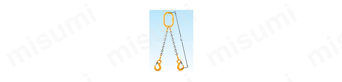 象印 チェーンスリング(ピンタイプ)2本吊り・3.4t 2-W-H-8 物流、運搬用