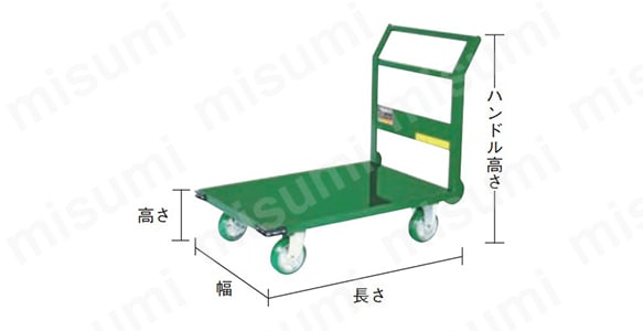 鋼鉄製運搬車（固定ハンドルタイプ） ハンドル高さ880mm・900mm:関連画像