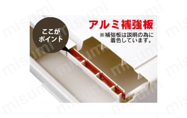 前枠部分にアルミ製の補強板が内蔵されているため丈夫。ケースを積み重ねた時に、重みで下段が引出せないストレスも解消（天板耐荷重5kg）。