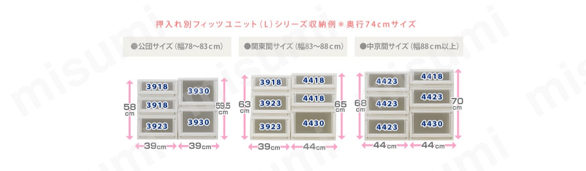豊富なサイズ・バリエーションで、様々なサイズの押し入れに対応。