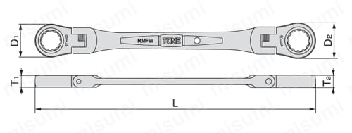RMFW-1012 | 両首振ラチェットめがねレンチ | TONE | ミスミ | 405-7902