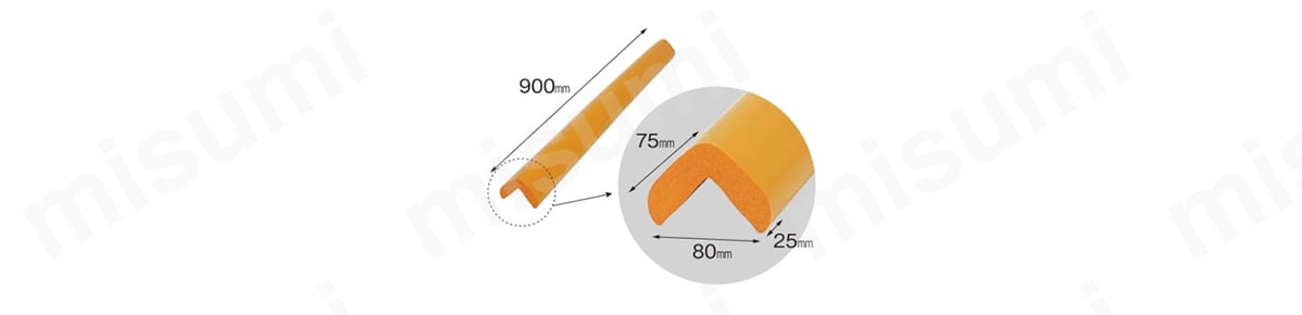 安心クッションL字型90cm 特大の寸法図