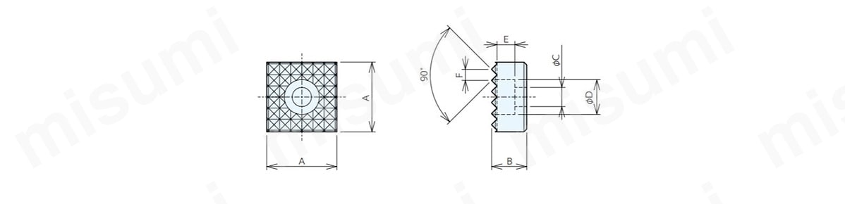 グリップパッド角型（正面取付タイプ） | ナベヤ | MISUMI(ミスミ)