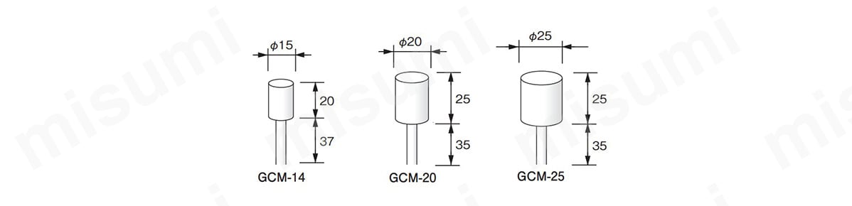 研削用ゴム砥石 GCM 円筒タイプ | 柳瀬 | MISUMI(ミスミ)