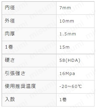 塩ビ系エラストマーメディルチューブ V580Cφ7×10 15m巻 | 東京硝子器械