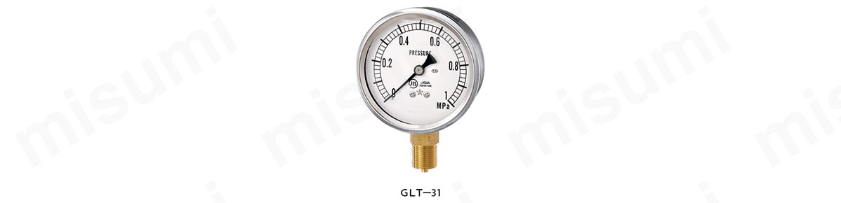 GLT-31-16MPA | グリセリン入り圧力計（汎用品・75Φ） 直径75mm | 右下精器製造 | ミスミ | 838-3536