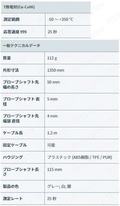 テストー 0603 1793 T熱電対気体用温度プローブ メーカー直送 代引不可 北海道沖縄離島不可