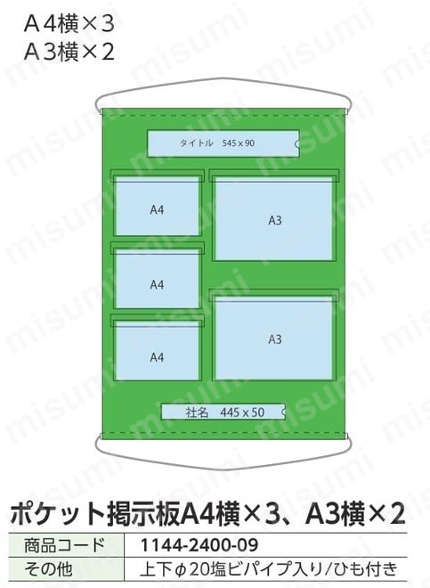 グリーンクロス ポケット掲示板 A4横×3 A3横×2 | グリーンクロス