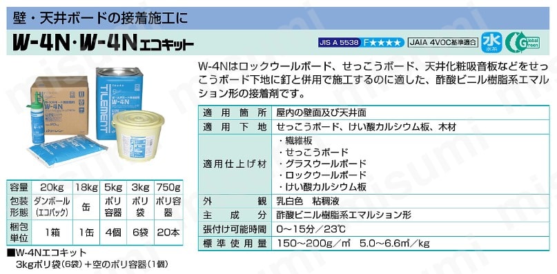 接着剤 W-4 タイルメント MISUMI(ミスミ)