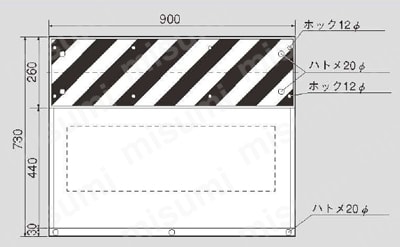 風抜けメッシュ標識 外形図