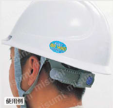 ヘルメット用ISO14001活動用ステッカー 使用例