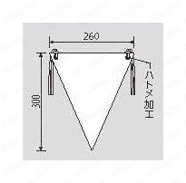 ユニット 三角旗 立入禁止 ターポリン 300×260mm 外形図1