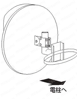 カーブミラー用取付金具 使用例02