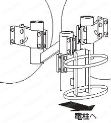 カーブミラー用取付金具 使用例07