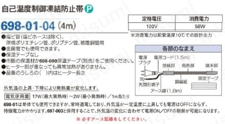 カクダイ 自己温度制御凍結防止帯 4m | カクダイ | MISUMI(ミスミ)