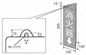 三角柱標識 ABS樹脂  外形図