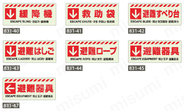 ユニット 避難器具 → ステッカー  製品特長