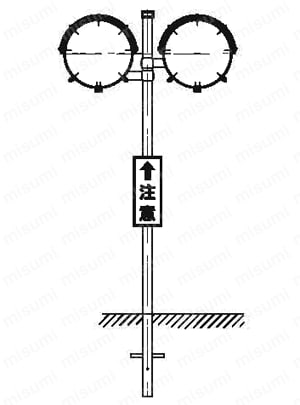 869-19 | カーブミラー （W） 丸型ポール付 ステンレス製 | ユニット
