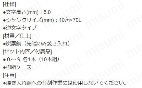 Amacho 数字刻印セット 1.0mm/AK10-