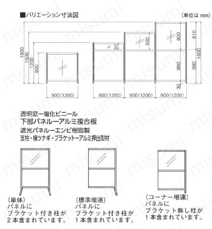AP35 | 衝立（パーティション） | 大阪製罐 | ミスミ | 136-4244