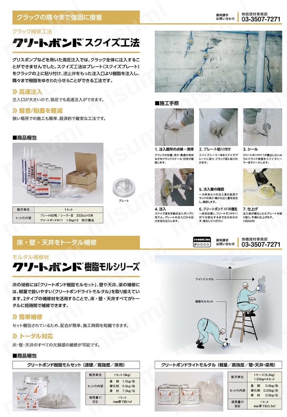 ABC クリートボンド ライトモルタル (1.55kg×4セット入) ＡＢＣ商会 MISUMI(ミスミ)