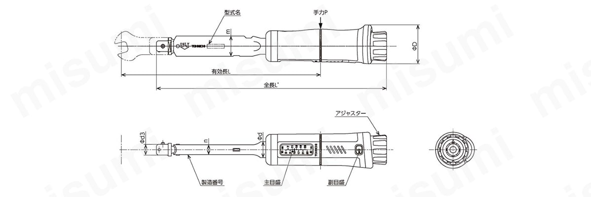 トーニチ CL型トルクレンチ CL10NX8D | 東日製作所 | MISUMI(ミスミ)