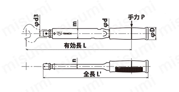 トーニチ ヘッド交換式単能形トルクレンチ CSP100N3X15D | 東日製作所