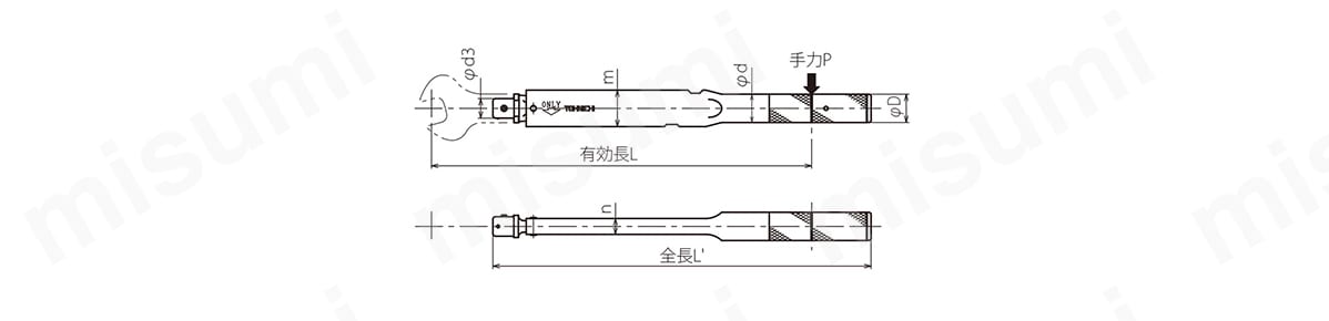 トーニチ ヘッド交換式単能形トルクレンチ CSP200N3X19D | 東日製作所