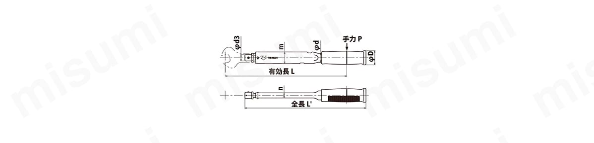 トーニチ ヘッド交換式単能形トルクレンチ CSP25N3X10D | 東日製作所