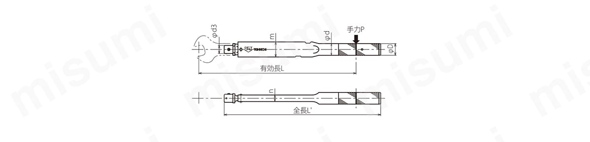 トーニチ ヘッド交換式単能形トルクレンチ CSP280N3X22D | 東日製作所