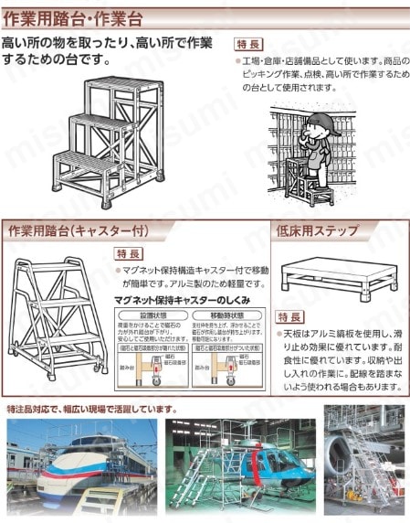 DSK-18S | 可搬式作業台 DSK型 | 長谷川工業 | ミスミ | 776-4545
