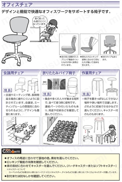 TOKIO マネージャーチェアFTX-3 布張り ブラック | 藤沢工業 | MISUMI