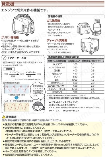 パイプフレームインバータ発電機 | デンヨー | MISUMI(ミスミ)