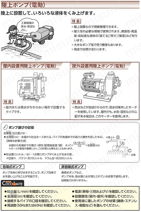 KUK 電動式ハンディポンプ（PP製､逆止弁機構付） | 共立機巧 | MISUMI(ミスミ)