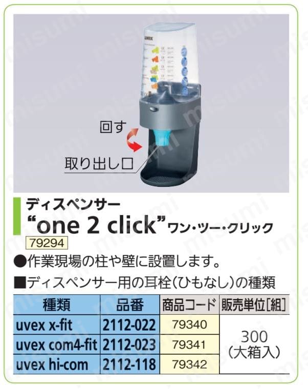 シゲマツ TS 耳栓 ディスペンサー one click 重松製作所 MISUMI(ミスミ)