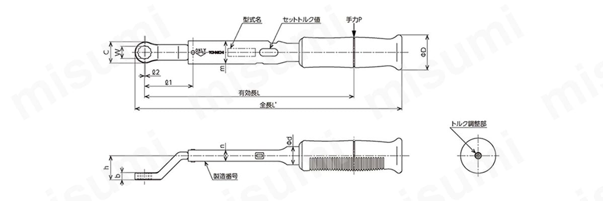 トーニチ リングヘッド付単能型トルクレンチ RSP120N2X21 | 東日製作所