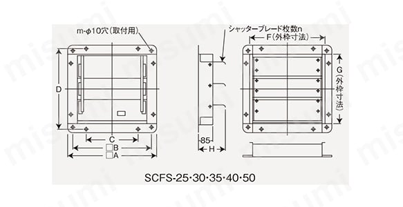 SCFS-60 | 有圧換気扇専用風圧シャッター | スイデン | ミスミ | 132-5143
