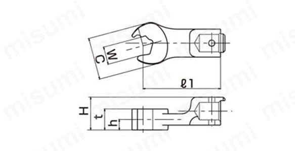 トーニチ SH-N型ノッチ付オープンヘッド SH10D-1X10N | 東日製作所