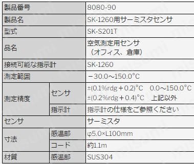 佐藤 SK-1260用オプションセンサ SK-S201T (8080-90) | 佐藤計量器