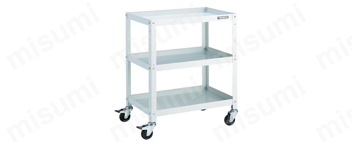 TRUSCO ツールワゴン ラビットワゴン 600X400 ハンドル付 ゴム車輪 ホワイト ( RBW-763H W ) TRUSCO ツールワゴン ラビットワゴン 600X400 ハンドル付 ゴム車輪